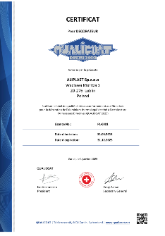 CERTIFICATE QUALICOAT QUALIDECO FR