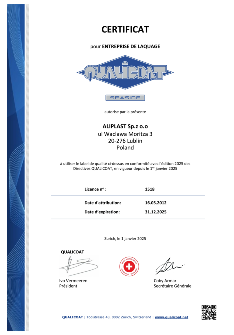 CERTIFICATE QUALICOAT SEASIDE FR