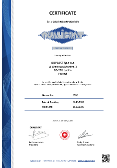 CERTIFICATE ALIPLAST QUALICOAT SEASIDE - EN